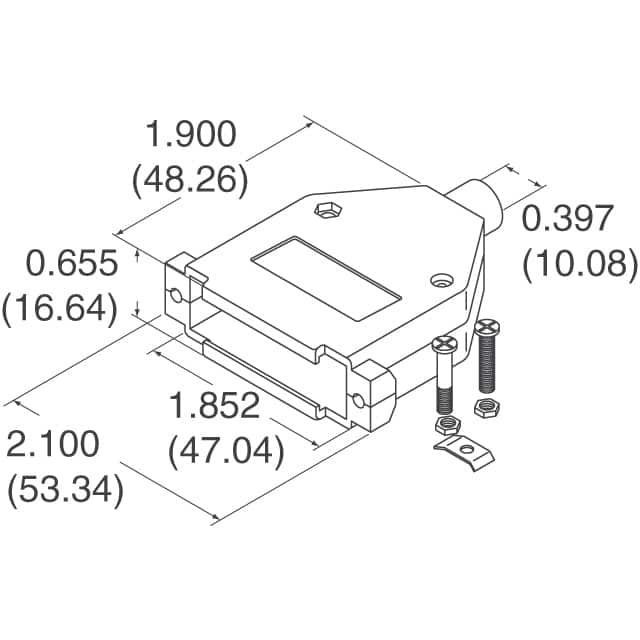 979-025-010R031 NorComp Inc.  Capots de connecteurs D-Sub en forme de D